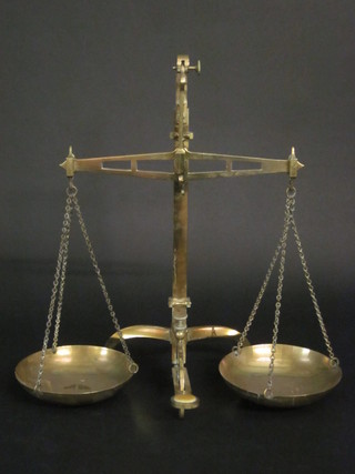 A pair of 19th Century brass pan scales by Degrave & Co