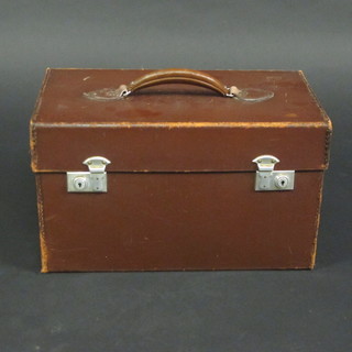 A rectangular leather case 16"