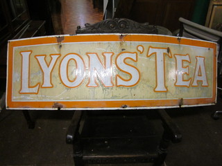 An enamelled advertising sign - Lyon's Tea 60" x 18"