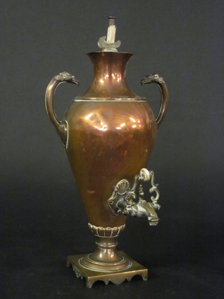 An 18th Century copper tea urn, lid f,