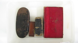 A pair of brass and steel scales, miniature set of dominoes, a drawing instrument and a set of manicure implements