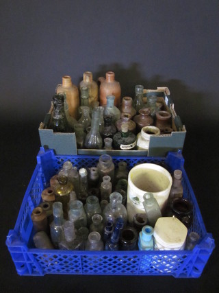 A collection of various old bottles