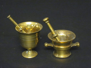 2 small brass mortar and pestles