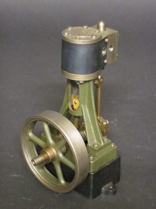 A twin piston stationary engine marked S, 6"   ILLUSTRATED