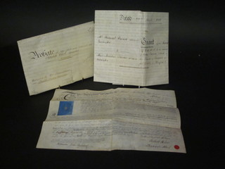 3 various Victorian parchment leases