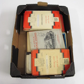 A collection of Ordnance survey maps together with 3 Players cigarette card albums and a Wills cigarette card album