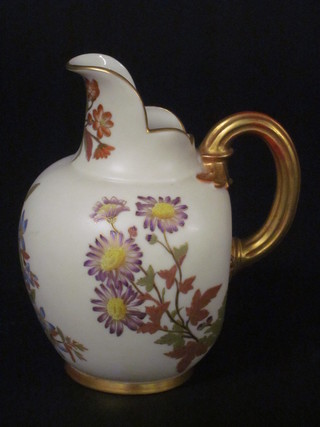 A Victorian Worcester blush ivory jug, base with purple mark RD29115 1094, 7"