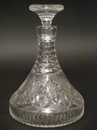 A Royal Doulton cut glass ships decanter and stopper 11"