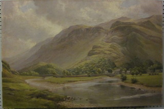 S E Anderson, oil on canvas "Mountain Scene with River" 20" x  30", signed and dated 1967