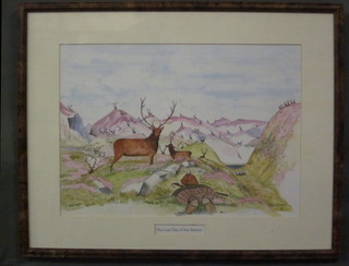 Charles Dunn, a signed coloured print "Last Day of the Season"  12" x 16"