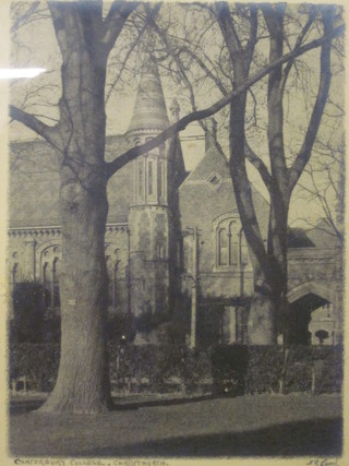 J R Land, an etching "Canterbury College Christchurch" 9" x 6 1/2"