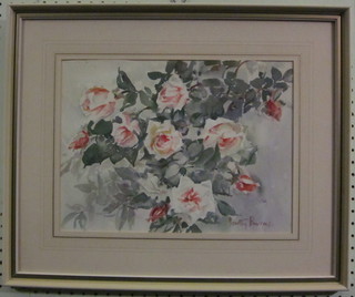 Dorothy Parsons, watercolour "June Roses" 10" x 14"