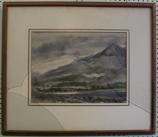Ivor Hayes Aug '89, watercolour "Glenbrittle Isle of Skye" 10  1/2" x 14", the reverse with At Guildhall Art Gallery label