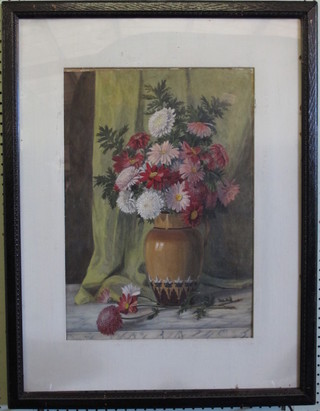 Watercolour, still life study "Vase of Chrysanthemums" 20" x 13"