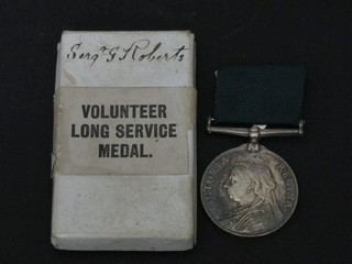 A Victorian Voluntary Long Service medal to Sgt. G Roberts  2nd Volunteer Battalion The Sussex Regt. contained in original  cardboard case