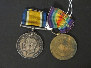 A pair British War medal and Victory medal to G-39590 Pte. B  H Williams The Queens Regt,