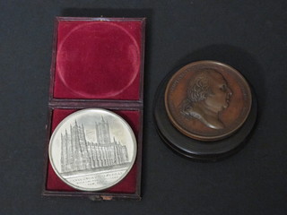 A bronze medallion marked B Henrico Magno and 1 other  medallion decorated Canterbury Cathedral