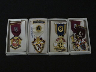 6 various gilt metal and enamelled Masonic charity jewels