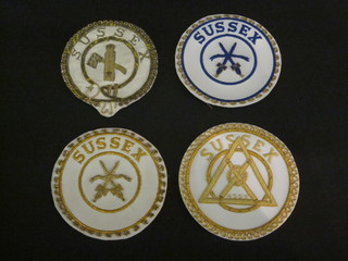 4 various Masonic apron badge centres