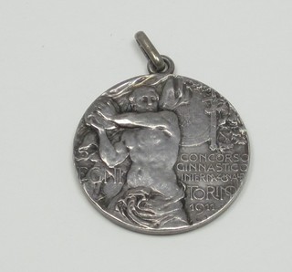 A Continental silver athletics medal marked Concorso Ginnastico Internazone Torino 1911