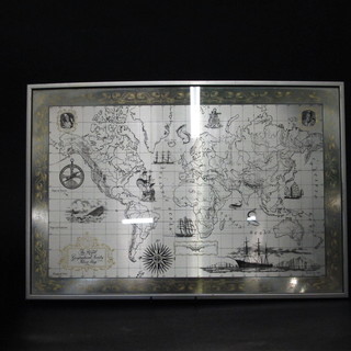 A silver map by The Royal Geographical Society 15" x 22"