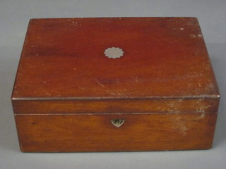 A 19th Century mahogany writing slope with hinged lid 12"