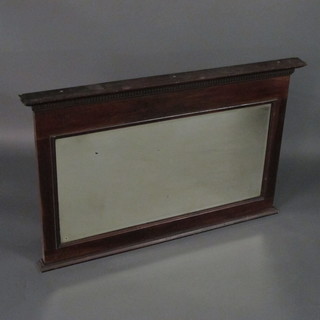 An Edwardian rectangular bevelled plate over mantel mirror  contained in an inlaid mahogany frame 28" x 45"