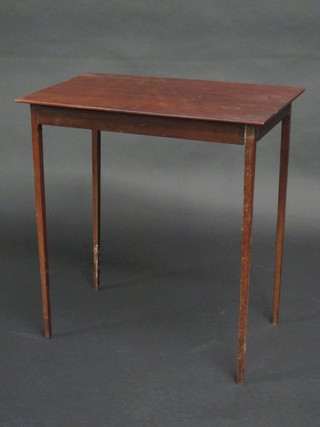 A 19th Century rectangular mahogany occasional table, raised on  square tapering supports 23"