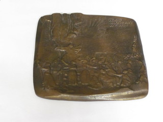 A small square bronze plaque marked Teatr Muzyczny W Gdyni 1958-1988