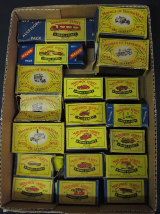 20 various Matchbox models of Yesteryear no. 1, 2 x2, 3, 4, 5,  Y10, 12, 13, 14, 15, 17, 18, 22, 23, 31, 33, 42, 43 and 48