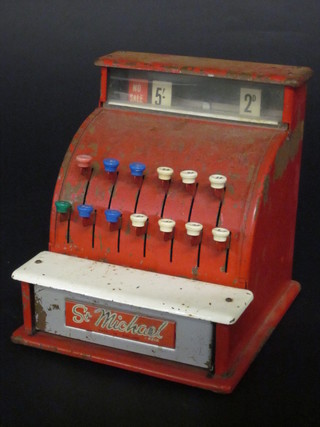 A childs St Michael's metal framed cash register