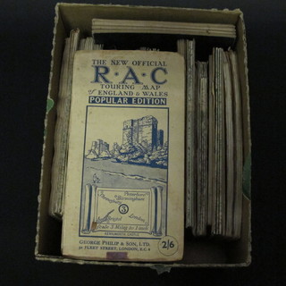 A box of various vintage maps