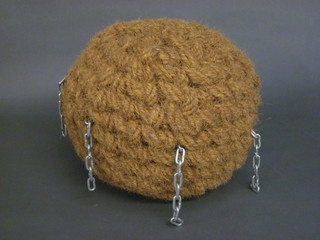 A rope coir fender 14"