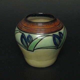 A cylindrical Doulton Lambeth vase, base marked Doulton  Lambeth HS1030AT, 5"