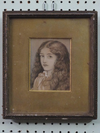 Head and shoulders portrait "Young Girl" 4 1/2" x 3 1/2"