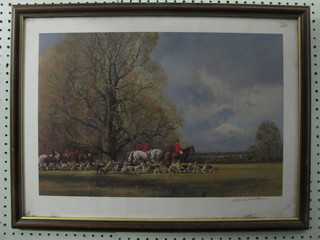 Frank Wootton, limited edition coloured print "Huntsman and  Hounds" 13" x 19"