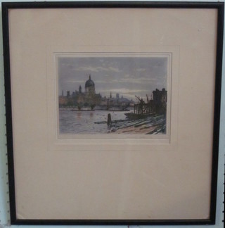 Claude Rowbotham "St Paul's and The Thames" signed 6" x 8"