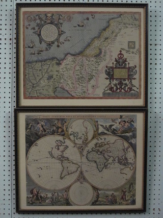 5 various reproduction 18th Century maps contained in Hogarth frames 15" x 19"
