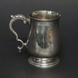 A George III silver christening tankard of baluster form London 1818, 6 1/2 ozs