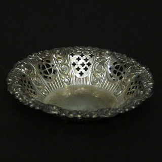 A circular Victorian pierced silver bowl, Chester 1897