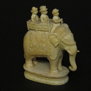 A carved ivory figure of an elephant 3", f,
