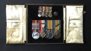 A group of 4 medals to Pte. G K Butt, later Lieutenant Colonel  of The City Imperial Volunteers and Lancashire Regt.  comprising Queens South Africa medal 1899 with 5 bars - Cape  Colony, Paardeberg Drifontein Johanesberg and Belfast 468 Pte  G K Butt GIV, 1914 Star with bar - Captain G K Butt Lancashire  Regt., British War medal and Victory medal - Victory medal  with MID Lieutenant Colonel G K Butt, cork mounted,  complete with set of miniatures and Imperial Volunteers button,  all contained in a Spink case  ILLUSTRATED