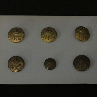 5 large Royal Flying Corps tunic buttons and 1 small