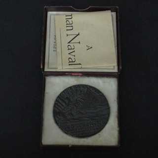 A Lucitania medal boxed, complete with explanation of the medal