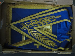 A quantity of Masonic regalia comprising Grand Officer's full  dress apron, Assistant Grand Director of Ceremonies and 2 full  dress collars