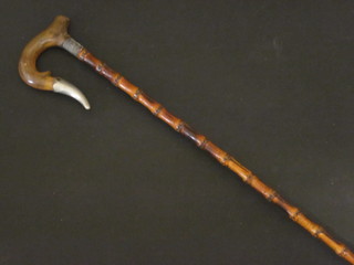 A child's cane with horn handle
