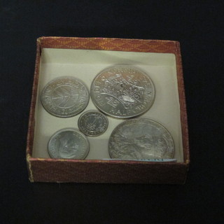 5 various silver coins