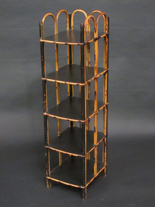 A 19th Century rectangular 5 tier bamboo whatnot 9 1/2"