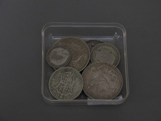 A Victorian 1887 silver crown, a Victorian 1898 half crown, an  Edward VIII half crown, a George V 1935 crown, do. 1937 and  3 other silver coins
