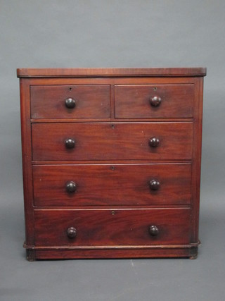 A Victorian mahogany D shaped chest of 2 short and 3 long  drawers with tore handles 39"